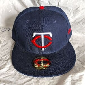 Men's Minnesota Twins Authentic Blue and Red Fitted Cap